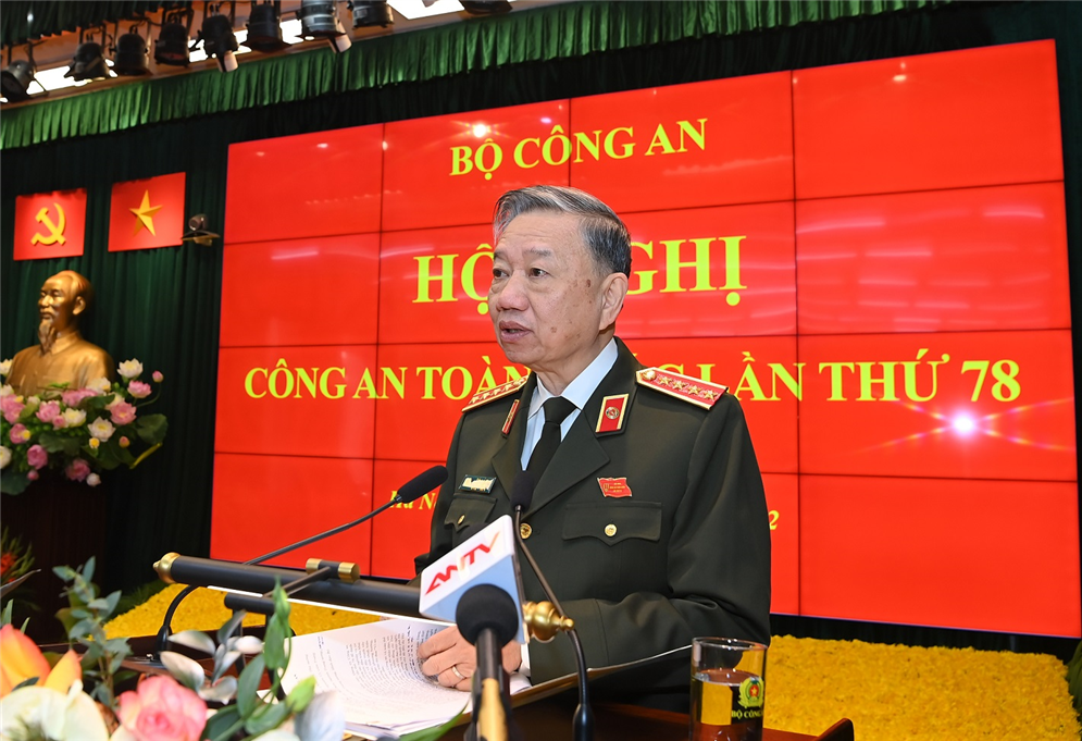 Bộ trưởng Tô Lâm phát biểu tại hội nghị.