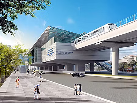 Phối cảnh nhà ga trên cao thuộc tuyến đường sắt đô thị thí điểm TP.Hà Nội