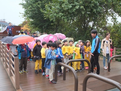 Một tiết học lịch sử học sinh tiểu học Hàn Quốc tại khu Phi quân sự