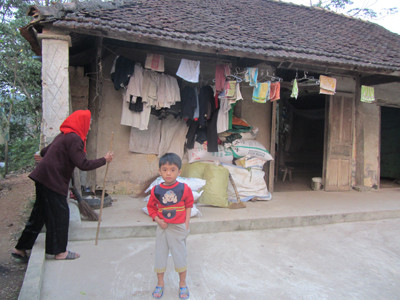 Căn nhà của chị Nguyễn Thị Thìn tại Văn Sơn, Đô Lương, Nghệ An. Ảnh: Quang Long