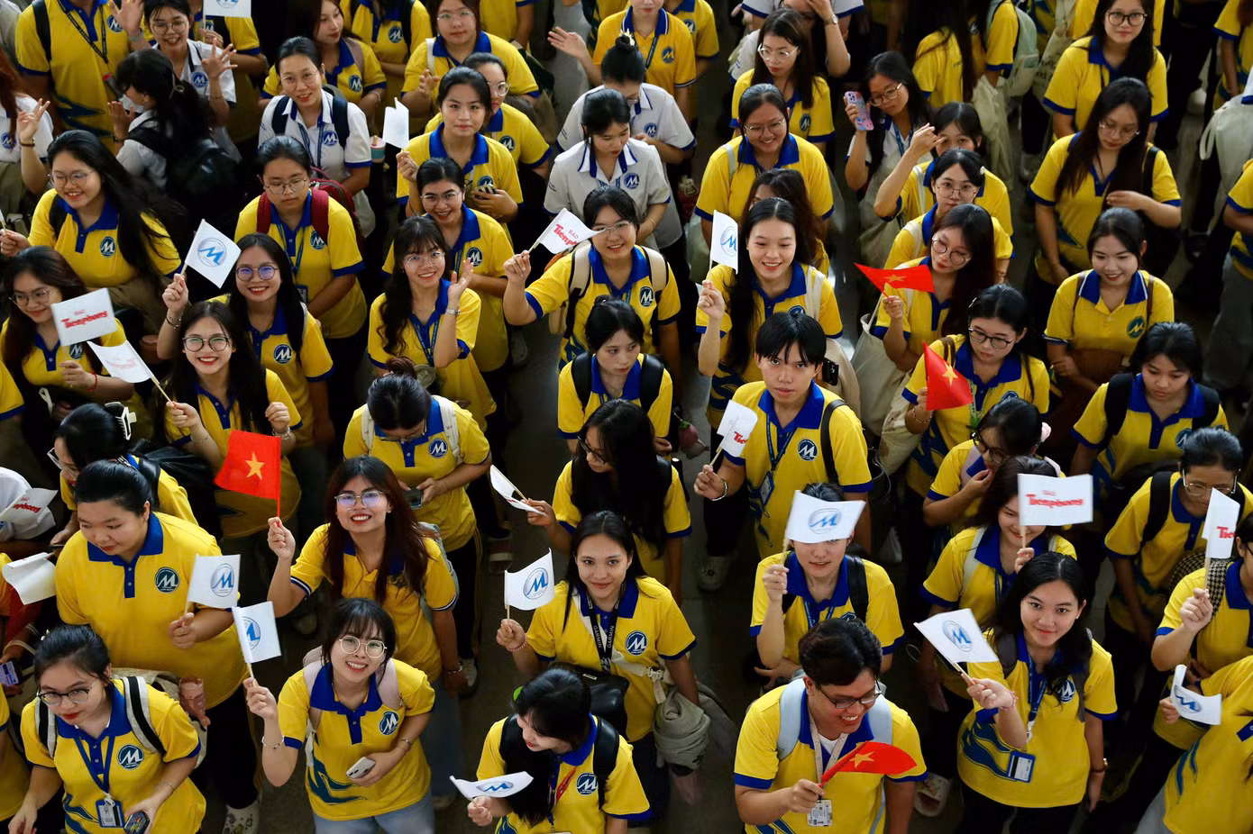 Không khí náo nức bao trùm khuôn viên Trường ĐH Tài chính – Marketing trong ngày đón người đẹp trở về. Ảnh: Duy Anh. Không khí náo nức bao trùm khuôn viên Trường ĐH Tài chính – Marketing trong ngày đón người đẹp trở về. Ảnh: Duy Anh.