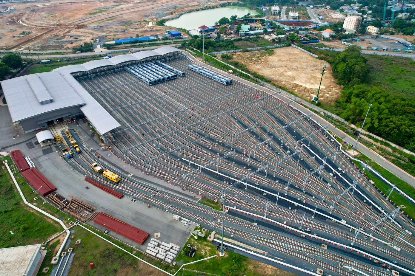 Khu vực depot của tuyến metro số 1 TPHCM. Ảnh: Duy Anh