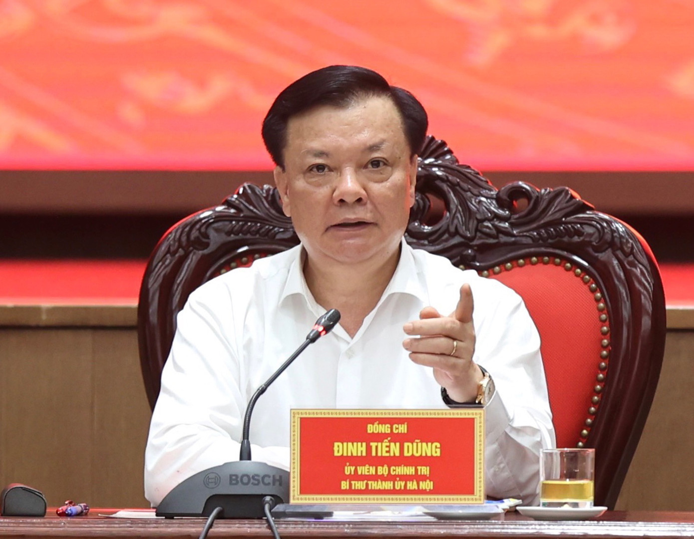 Uỷ viên Bộ Chính trị, Bí thư Thành uỷ Hà Nội Đinh Tiến Dũng. Ảnh: PV. Uỷ viên Bộ Chính trị, Bí thư Thành uỷ Hà Nội Đinh Tiến Dũng. Ảnh: PV.