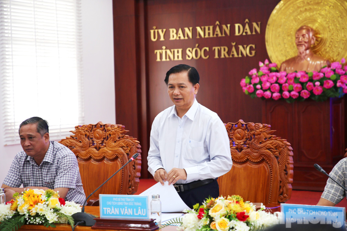 Chủ tịch UBND tỉnh Sóc Trăng Trần Văn Lâu phát biểu. Ảnh: Nhật Huy. Chủ tịch UBND tỉnh Sóc Trăng Trần Văn Lâu phát biểu. Ảnh: Nhật Huy.