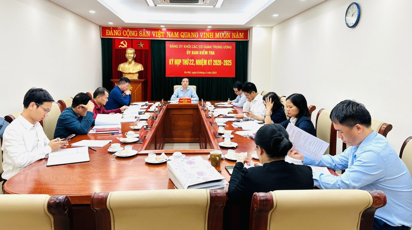 Kỳ họp thứ 22 Uỷ ban Kiểm tra Đảng uỷ Khối các cơ quan T.Ư. Ảnh: PV. Kỳ họp thứ 22 Uỷ ban Kiểm tra Đảng uỷ Khối các cơ quan T.Ư. Ảnh: PV.