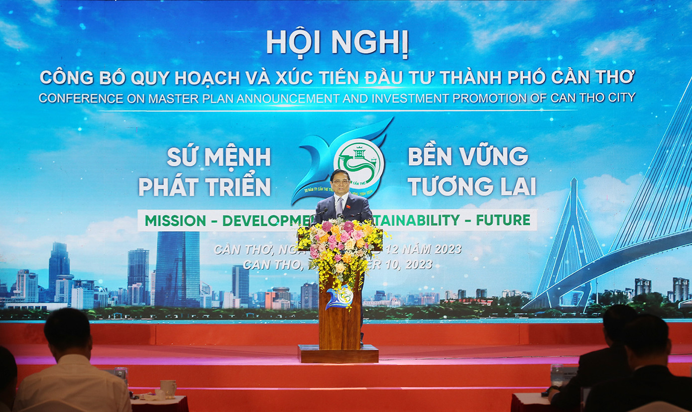 Thủ tướng Phạm Minh Chính phát biểu tại hội nghị. Ảnh: Trường Phong.