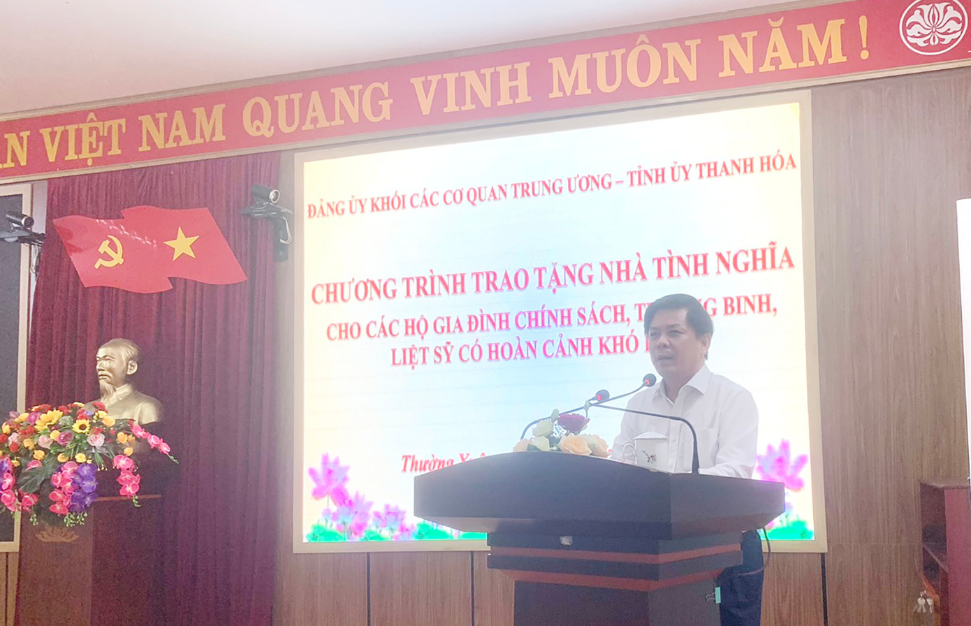 Bí thư Đảng uỷ Khối các cơ quan T.Ư Nguyễn Văn Thể phát biểu tại chương trình. Ảnh: PV. Bí thư Đảng uỷ Khối các cơ quan T.Ư Nguyễn Văn Thể phát biểu tại chương trình. Ảnh: PV.