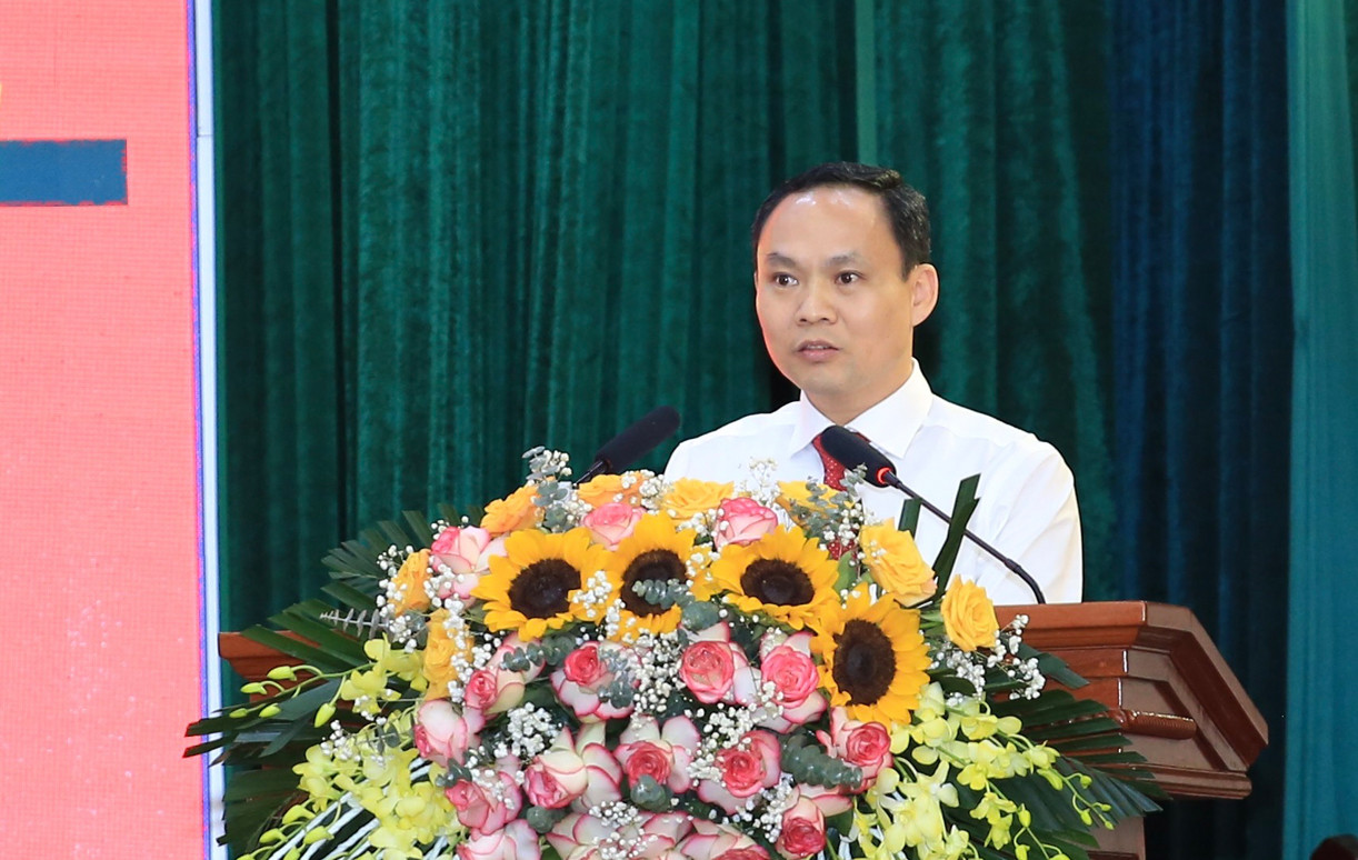 Ông Lê Văn Bính phát biểu nhận nhiệm vụ. Ảnh: PV. Ông Lê Văn Bính phát biểu nhận nhiệm vụ. Ảnh: PV.