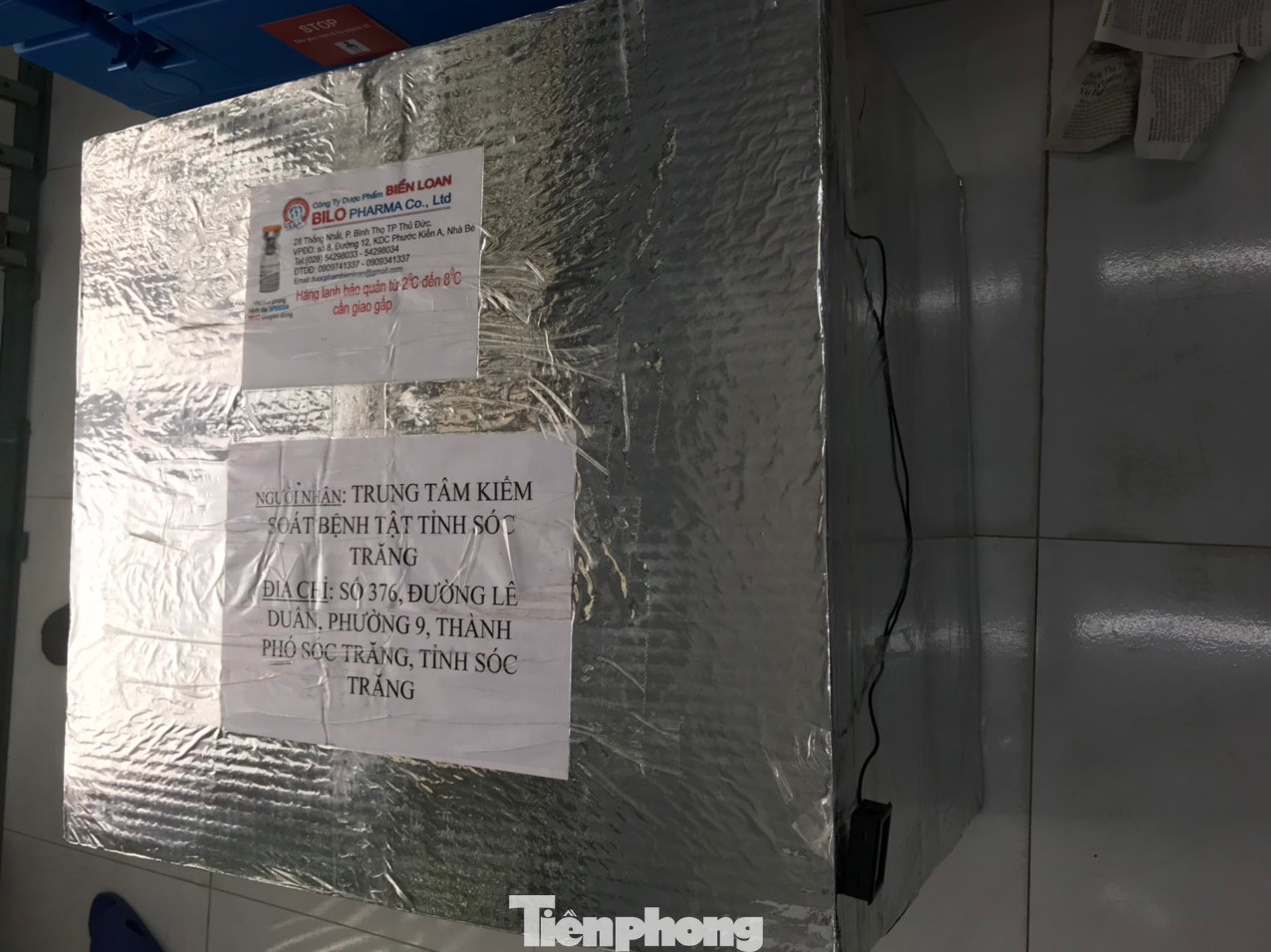 Lô vắc xin CDC Sóc Trăng hoàn trả vì không được vận chuyển bằng xe chuyên dụng. Ảnh: PV.