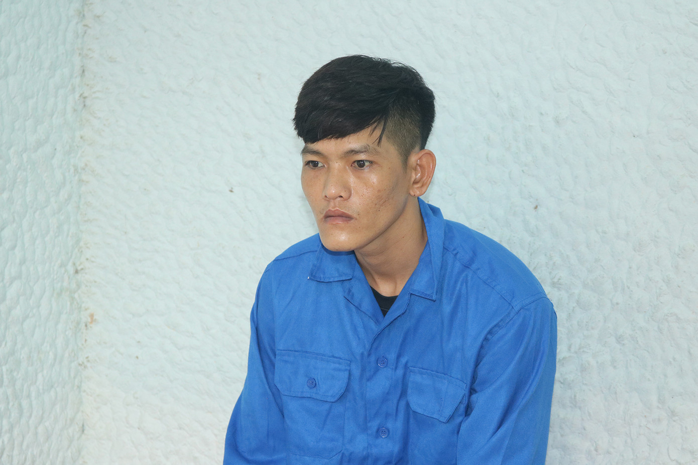 Lê Thanh Cường tại cơ quan điều tra. Ảnh: PV. Lê Thanh Cường tại cơ quan điều tra. Ảnh: PV.