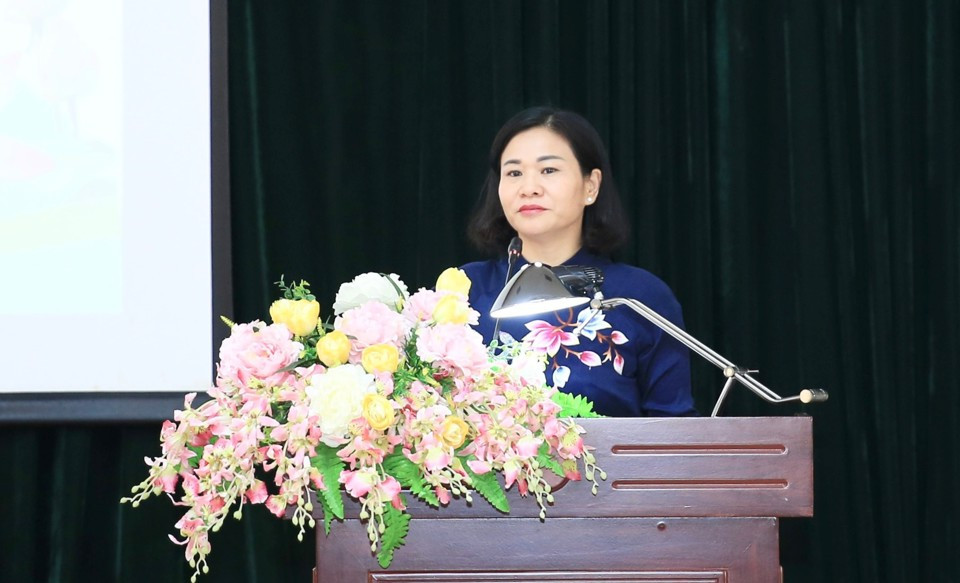 Phó Bí thư Thường trực Thành uỷ Hà Nội Nguyễn Thị Tuyến phát biểu tại buổi lễ. Ảnh: PV. Phó Bí thư Thường trực Thành uỷ Hà Nội Nguyễn Thị Tuyến phát biểu tại buổi lễ. Ảnh: PV.