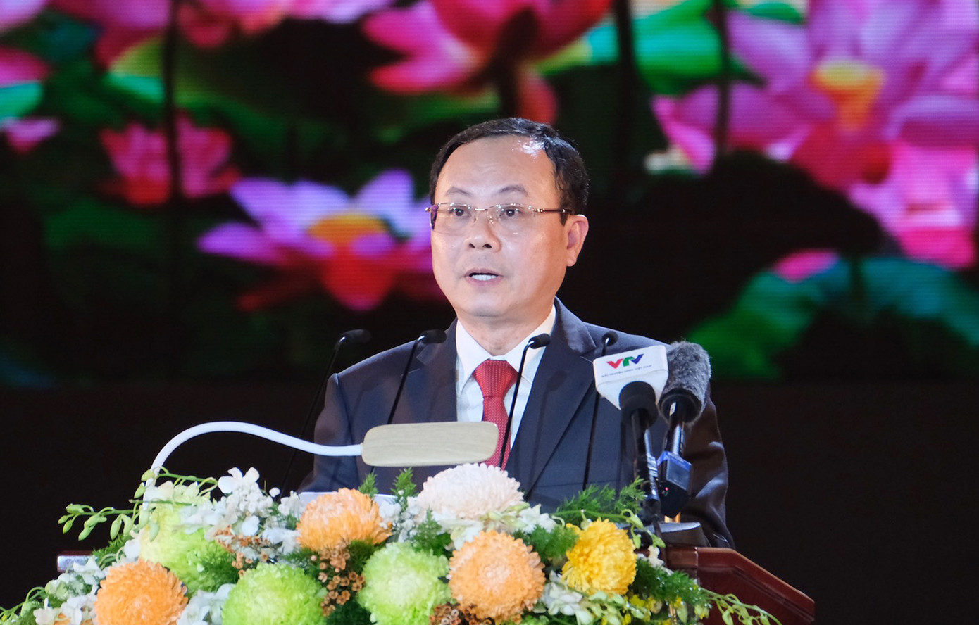 Bí thư Thành uỷ Cần Thơ Nguyễn Văn Hiếu phát biểu tại lễ kỷ niệm. Ảnh: PV. Bí thư Thành uỷ Cần Thơ Nguyễn Văn Hiếu phát biểu tại lễ kỷ niệm. Ảnh: PV.