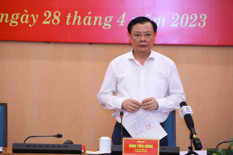 Bí thư Thành uỷ Hà Nội phát biểu tại buổi làm việc. Ảnh: PV. Bí thư Thành uỷ Hà Nội phát biểu tại buổi làm việc. Ảnh: PV.