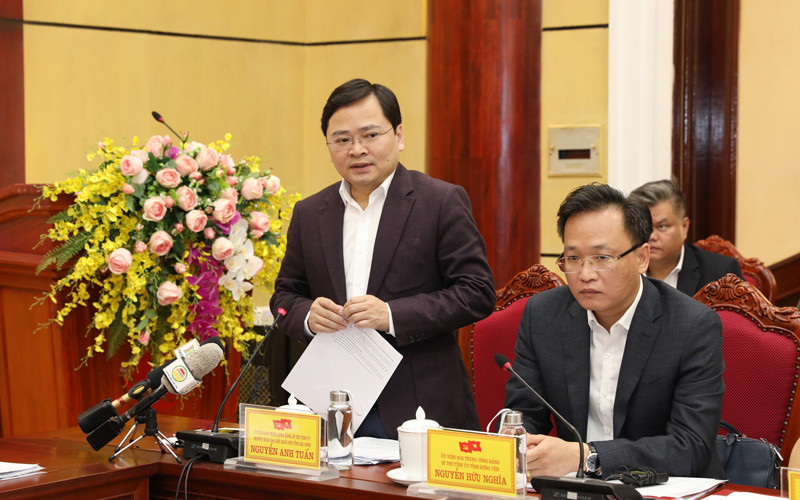 Bí thư Tỉnh uỷ Bắc Ninh Nguyễn Anh Tuấn phát biểu tại hội nghị. Ảnh: PV