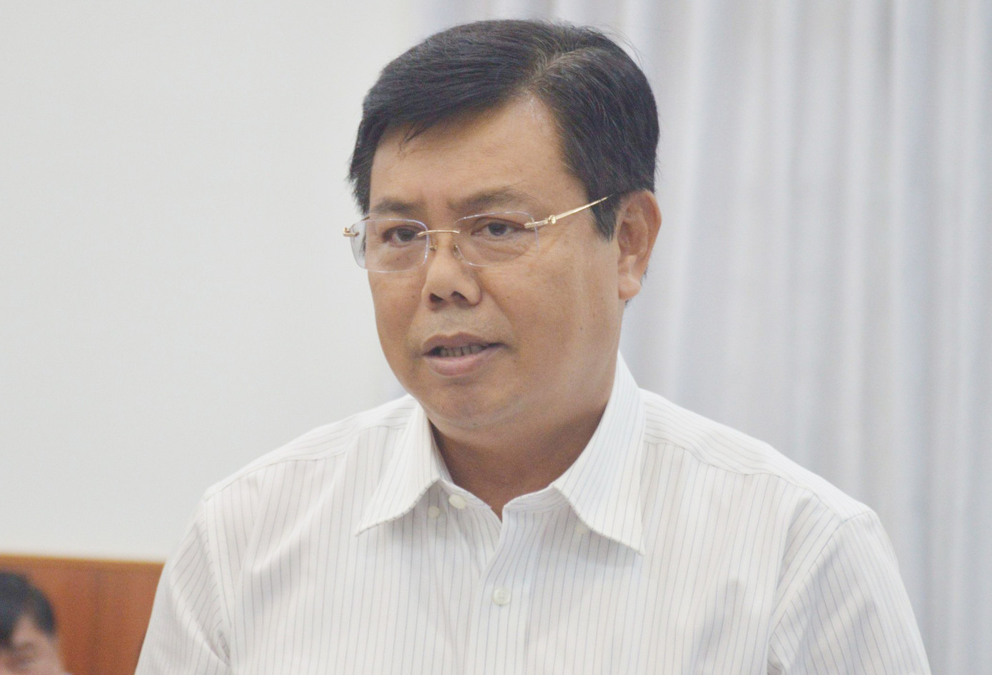 Bí thư Tỉnh uỷ Cà Mau phát biểu tại Hội nghị điều phối vùng ĐBSCL tại Bạc Liêu.