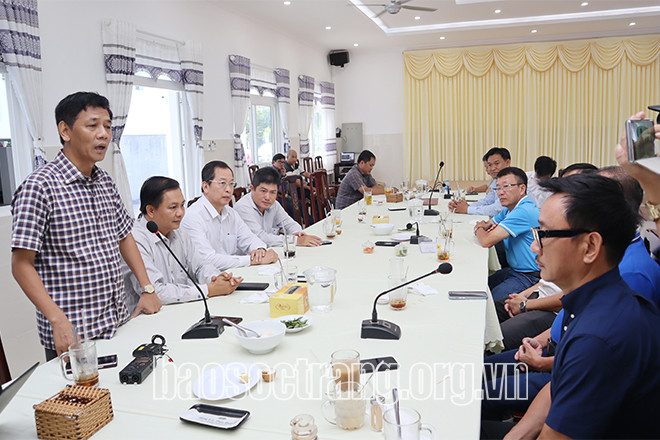 Bí thư Tỉnh ủy Sóc Trăng Lâm Văn Mẫn phát biểu tại cuộc gặp gỡ. Ảnh: Baosoctrang.