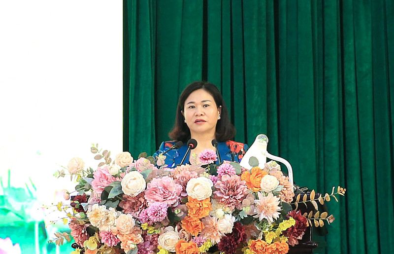 Phó Bí thư Thường trực Thành uỷ Hà Nội Nguyễn Thị Tuyến phát biểu tại hội nghị (Ảnh: PV).