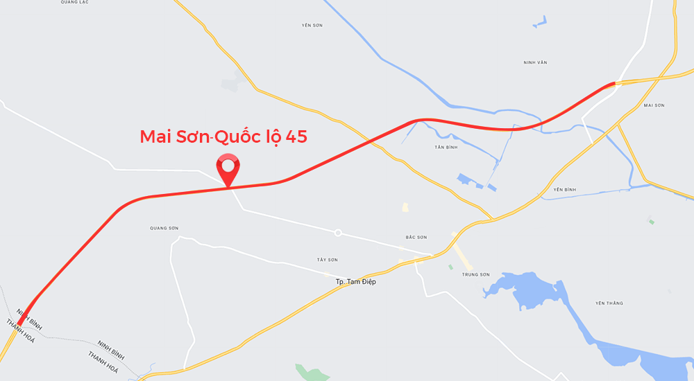 Cao tốc Bắc - Nam đoạn Mai Sơn - Quốc Lộ 45 có tổng chiều dài hơn 63,37km, đi qua địa phận hai tỉnh Ninh Bình và Thanh Hóa. Design: Phạm Luyện.