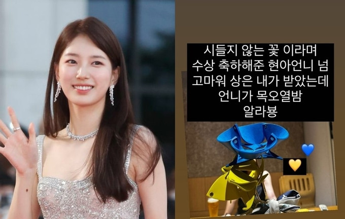 Suzy đã nhận được giải Nữ diễn viên chính xuất sắc nhất cho vai diễn trong bộ phim truyền hình trên nền tảng Coupang Play Anna tại Lễ trao giải Rồng Xanh lần thứ 2, được tổ chức vào ngày 19/7.