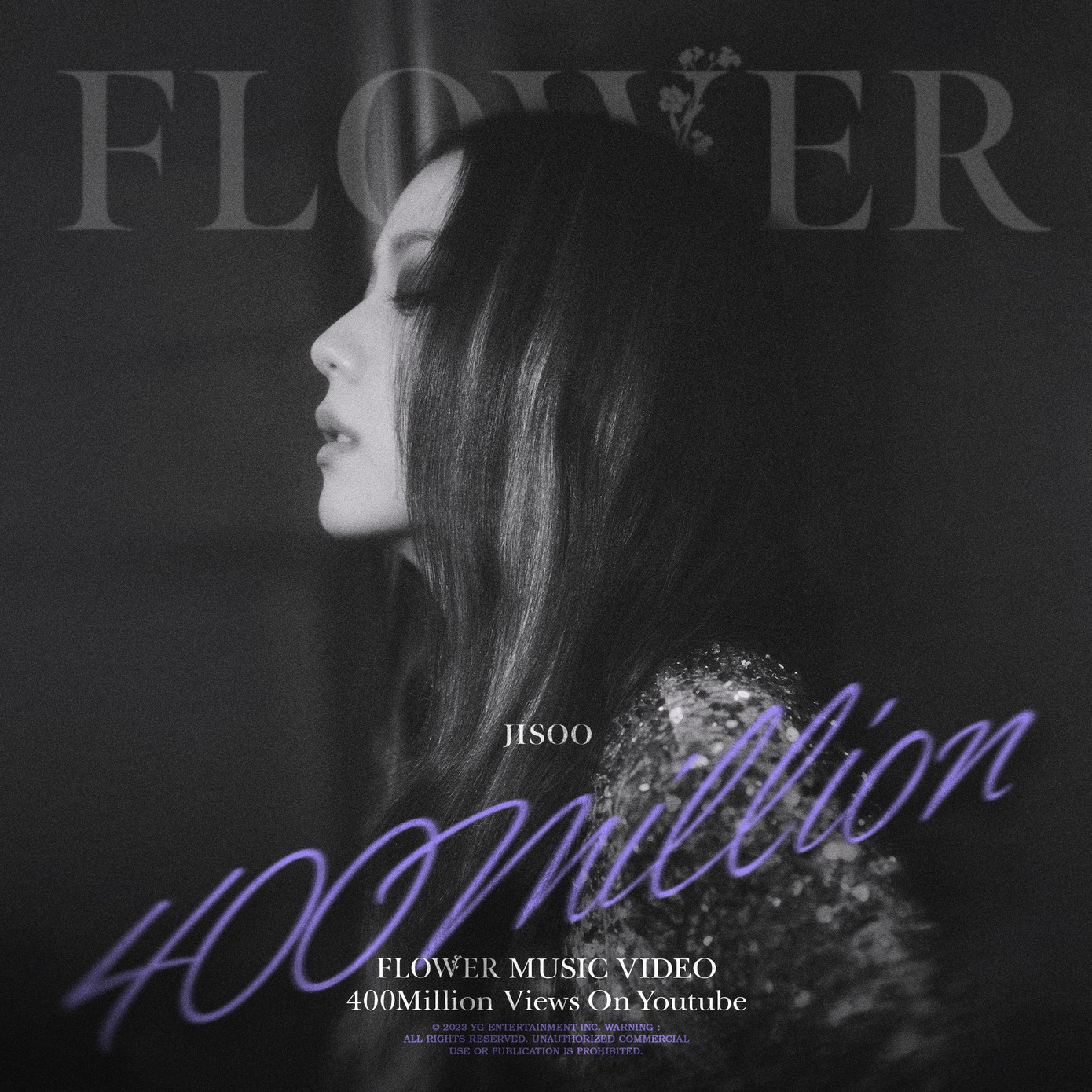 FLOWER được phát hành lần đầu tiên vào ngày 31/3, lúc 1h chiều (theo giờ Hàn Quốc), nghĩa là bài hát chỉ mất 6 tháng 3 ngày để cán mốc 400 triệu. Đây hiện là MV K-pop duy nhất của năm 2023 đạt được cột mốc này. FLOWER được phát hành lần đầu tiên vào ngày 31/3, lúc 1h chiều (theo giờ Hàn Quốc), nghĩa là bài hát chỉ mất 6 tháng 3 ngày để cán mốc 400 triệu. Đây hiện là MV K-pop duy nhất của năm 2023 đạt được cột mốc này.