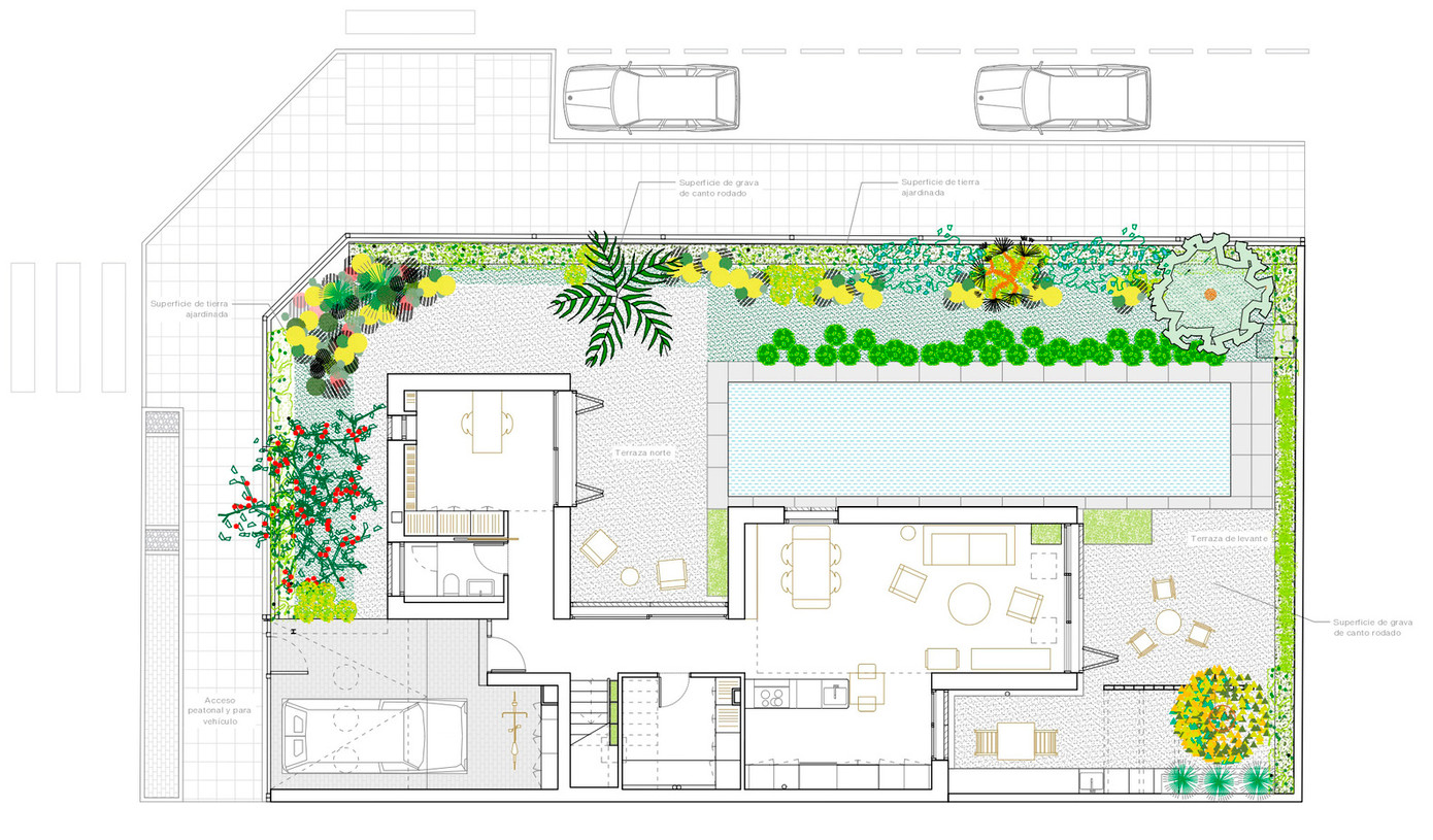 Để giảm nhiệt cho ngôi nhà vào mùa hè, KTS ứng dụng “Hiệu ứng bình đất nung” bằng cách lấy nước mưa từ mái nhà, tưới nhỏ giọt lên sân thượng. Để giảm nhiệt cho ngôi nhà vào mùa hè, KTS ứng dụng “Hiệu ứng bình đất nung” bằng cách lấy nước mưa từ mái nhà, tưới nhỏ giọt lên sân thượng.