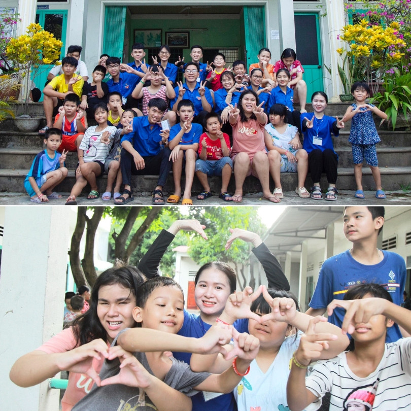 Cùng các em nhỏ tại Trung tâm Bảo trợ xã hội Đồng Tâm, tỉnh Bình Định trong một dự án tình nguyện. Cùng các em nhỏ tại Trung tâm Bảo trợ xã hội Đồng Tâm, tỉnh Bình Định trong một dự án tình nguyện.