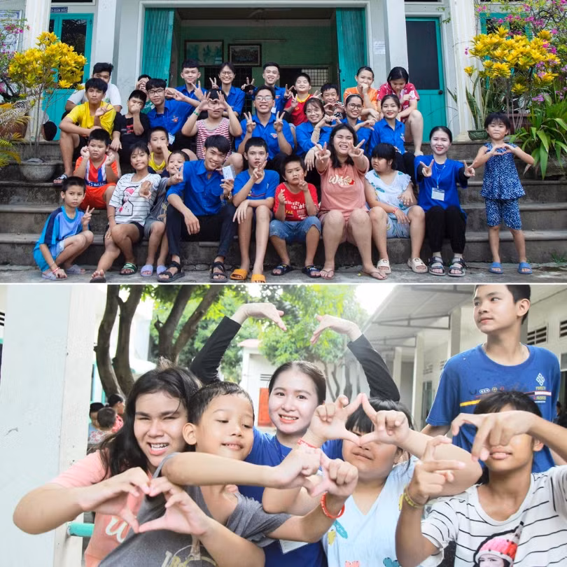 Cùng các em nhỏ tại Trung tâm Bảo trợ xã hội Đồng Tâm, tỉnh Bình Định trong một dự án tình nguyện. Cùng các em nhỏ tại Trung tâm Bảo trợ xã hội Đồng Tâm, tỉnh Bình Định trong một dự án tình nguyện.