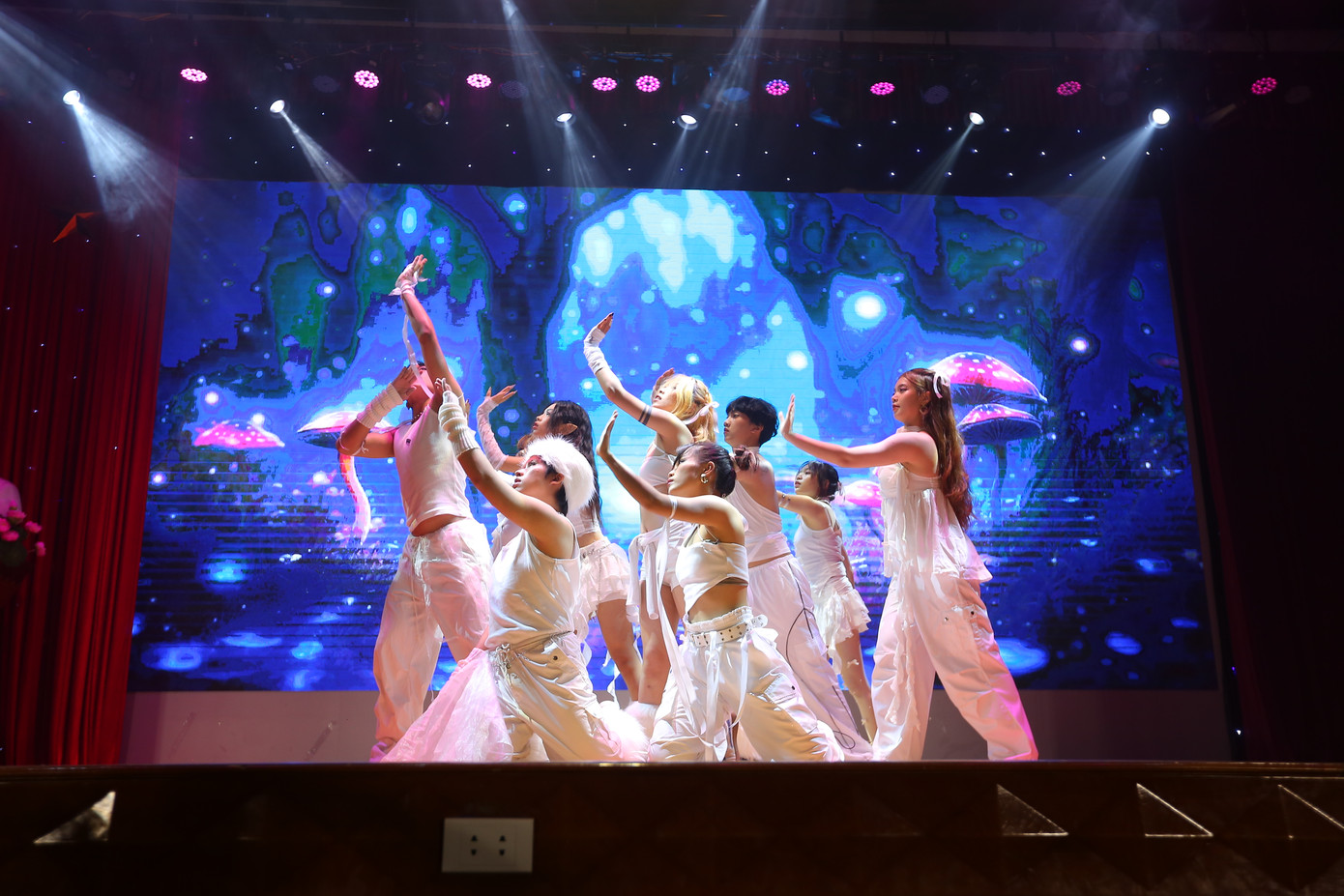 Phần trình diễn của các bạn sinh viên cũng không hề kém cạnh các ca sĩ nổi tiếng.