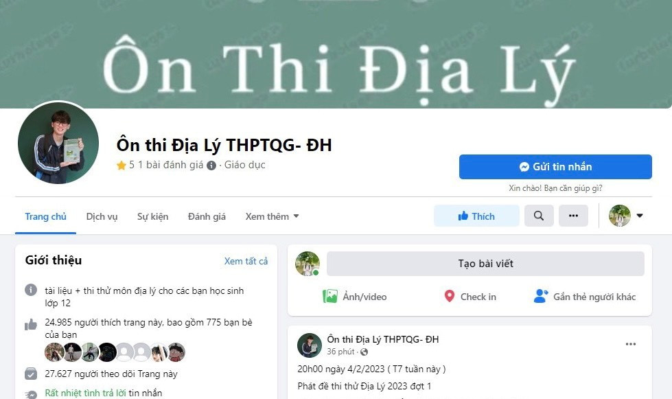 Trang fanpage của Phi Hùng.