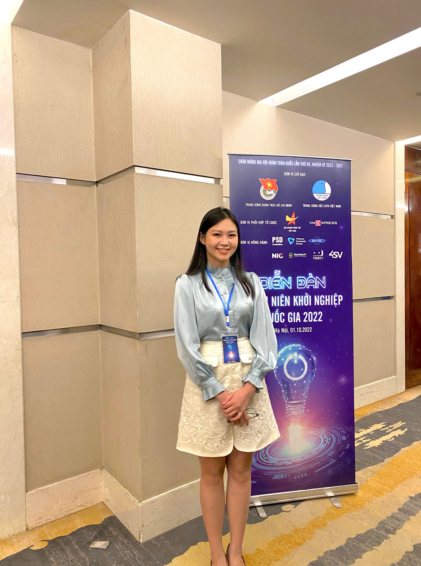 Minh Phương tham gia Diễn đàn Thanh niên khởi nghiệp quốc gia năm 2022.