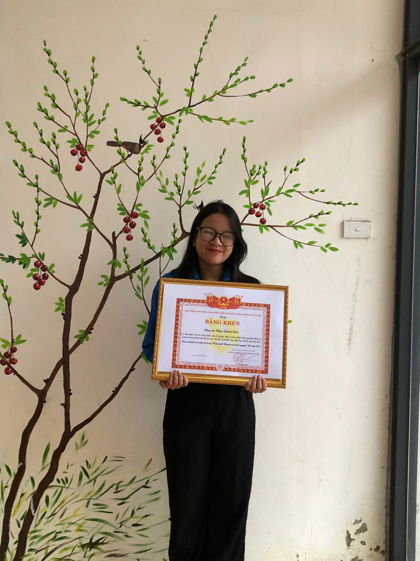 Khánh Hoà nhận Giấy khen của Thành Đoàn Hà Nội.