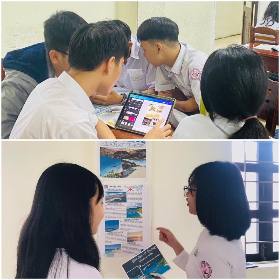 Các tiết học Địa lý của cô Mai Thị Lệ Huyền luôn phong phú, tạo sự hấp dẫn cho học sinh. Ảnh: NVCC