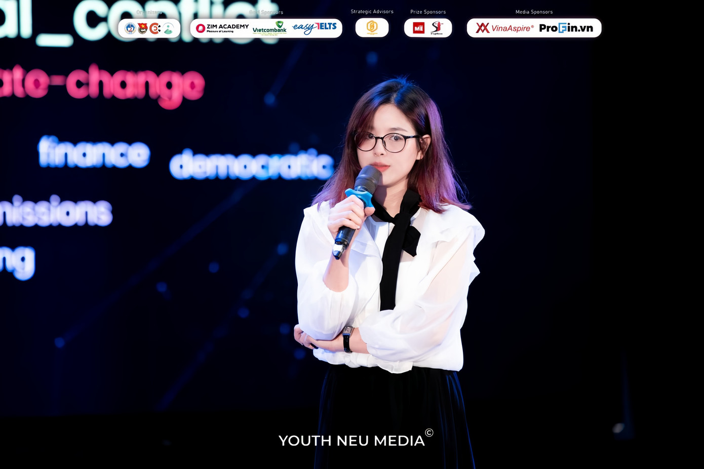 Thanh Hường tham gia thuyết trình tại cuộc thi The Conquerors 2023.