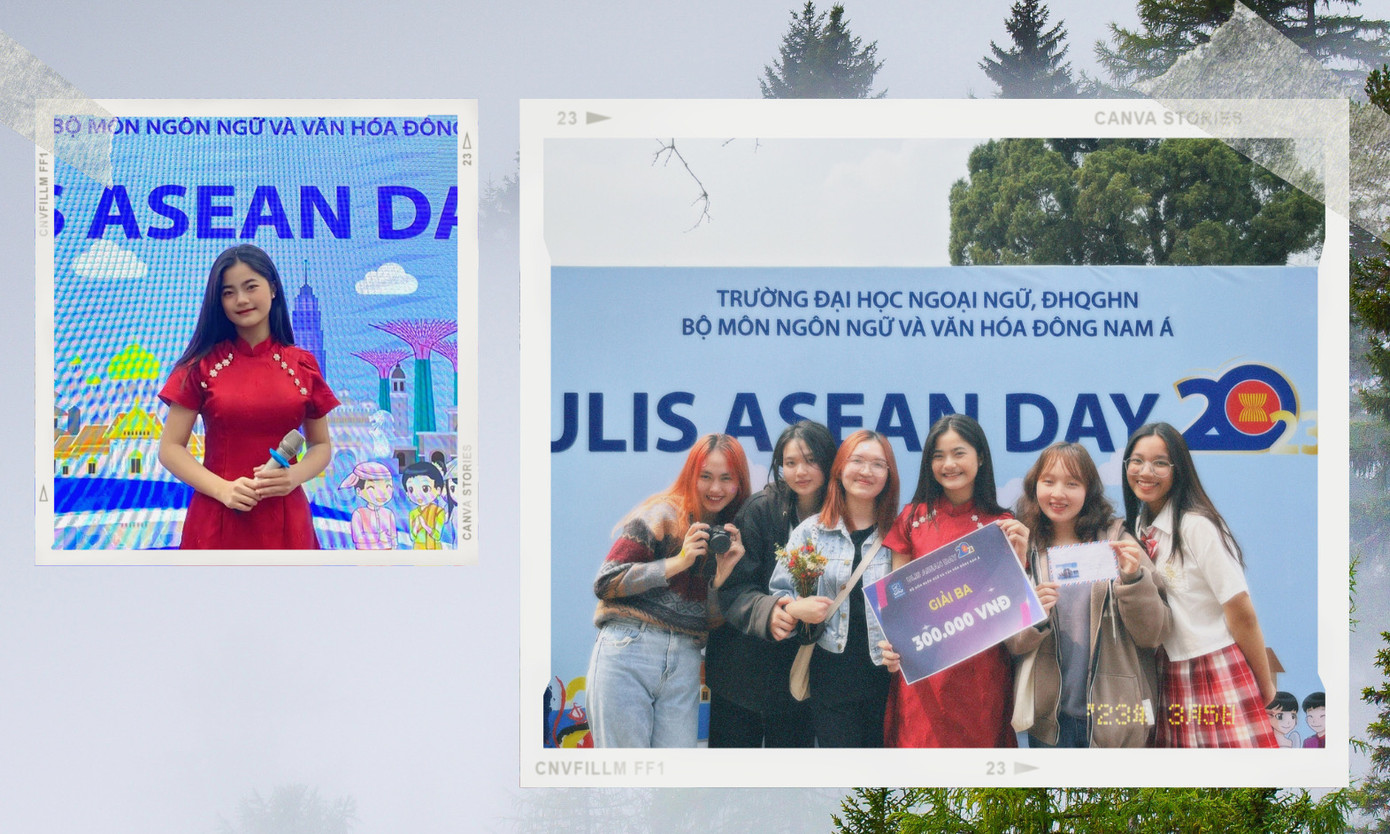 Khuất Hương và các bạn cùng lớp vừa giành giải Ba tại hội thi ULIS ASEAN Day, ngày 5/3/2023.