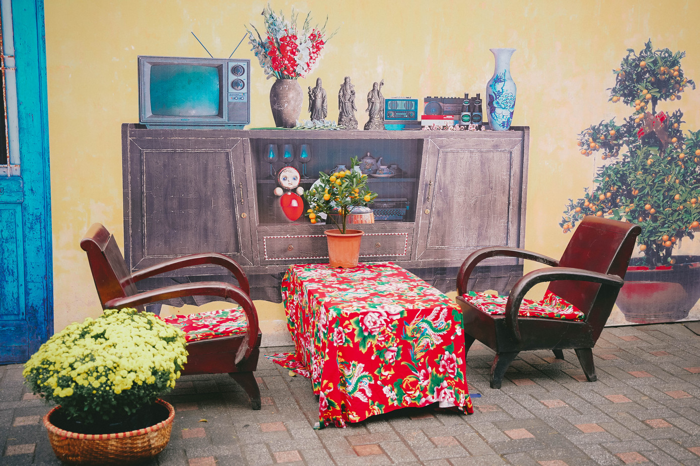 Một số góc tại chương trình trang trí đậm nét Tết cổ truyền của dân tộc Việt Nam.