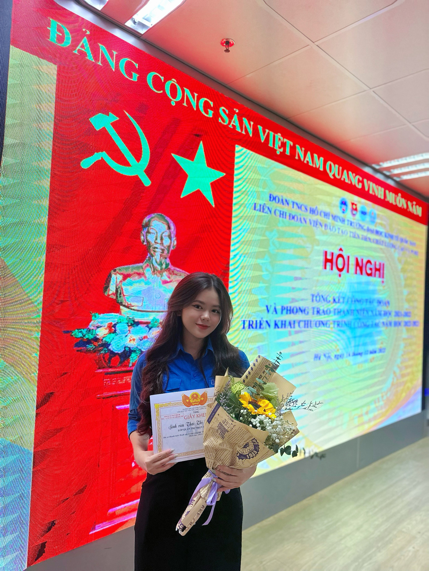 Thu Huyền nhận được nhiều thành tích trong học tập và công tác Đoàn - Hội.