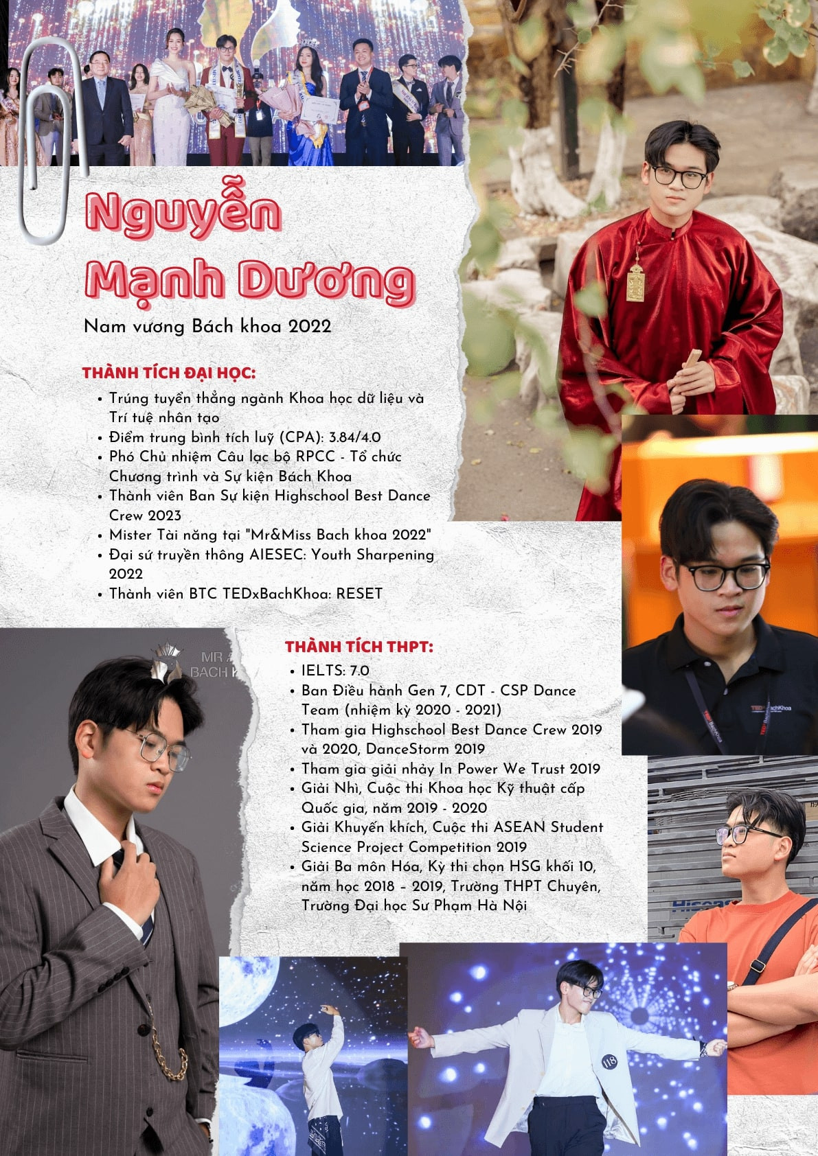 Thành tích của Mạnh Dương trong học tập và ngoại khoá. Thành tích của Mạnh Dương trong học tập và ngoại khoá.