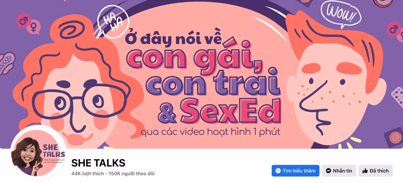 Fanpage She Talks đã hoạt động được gần 3 năm và đang sở hữu hơn 150 nghìn lượt theo dõi