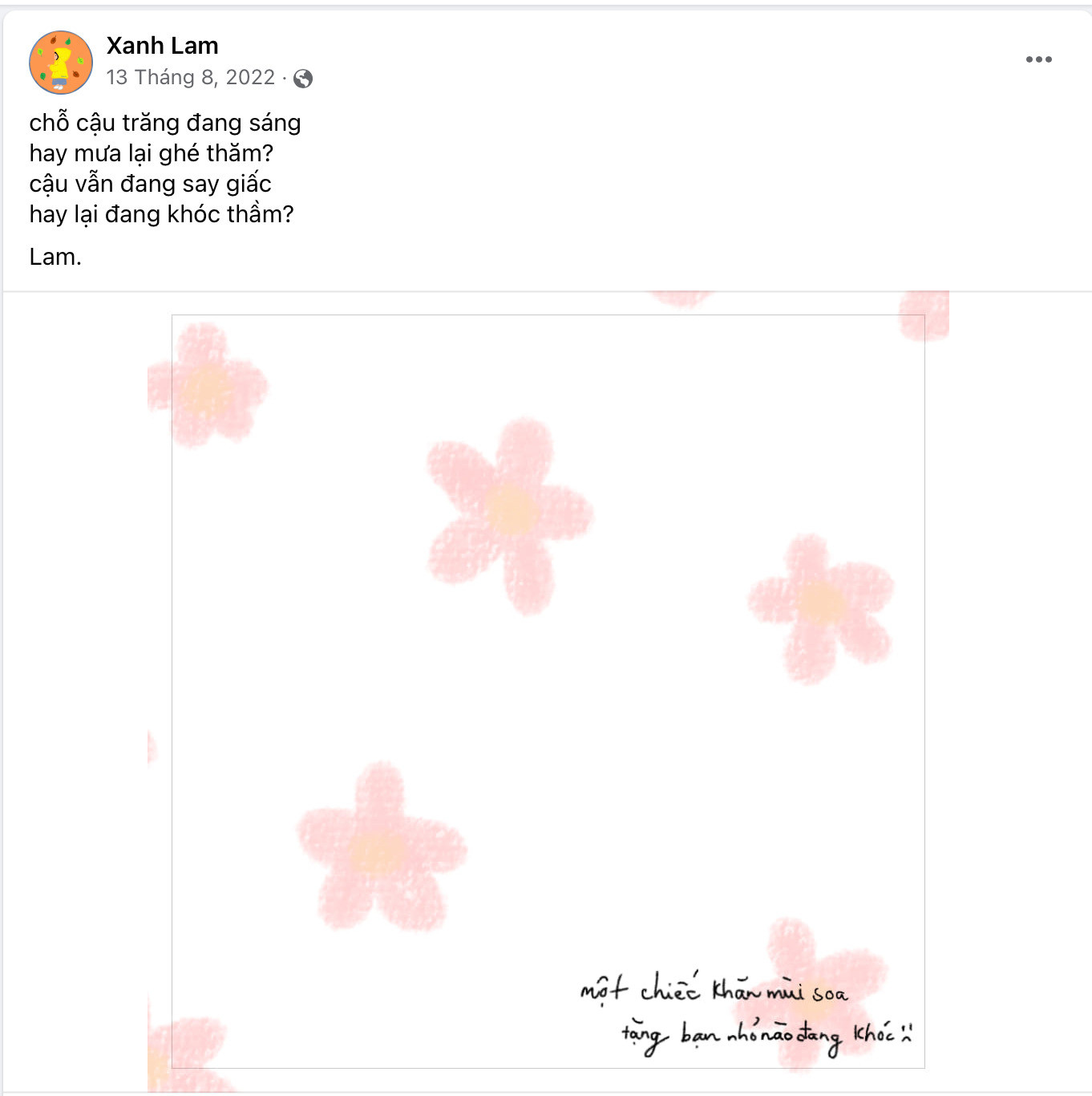 Câu chữ là chiếc khăn mùi soa dịu dàng nhất. Câu chữ là chiếc khăn mùi soa dịu dàng nhất.