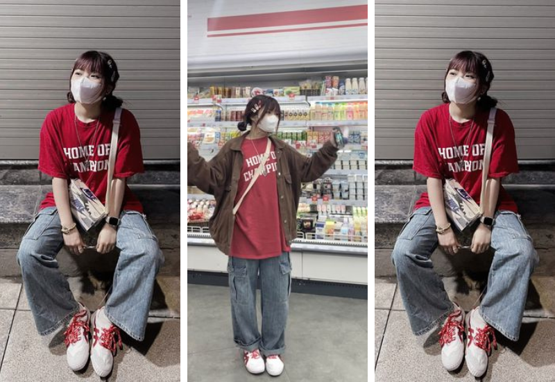 Giày Việt Nam thường xuyên xuất hiện trong các bức ảnh của bạn Phùng Hằng.