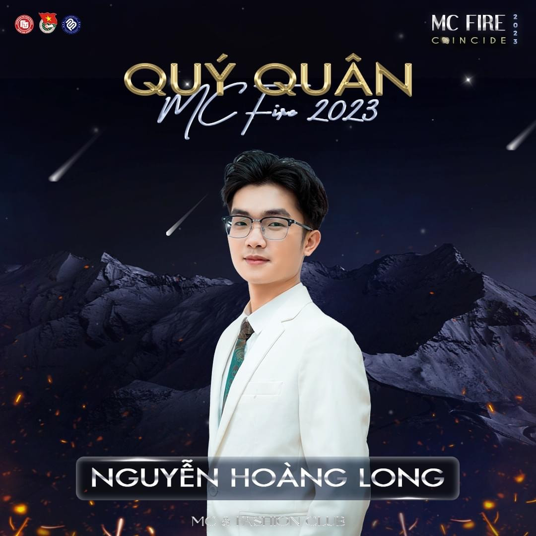 Chàng MC xuất sắc đạt danh hiệu Quý quân MC Fire 2023.