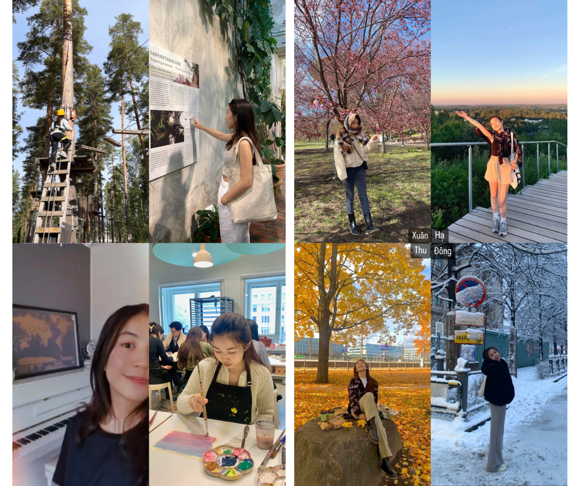 Quỳnh Nghi và các hoạt động suốt 4 mùa tại Phần Lan.