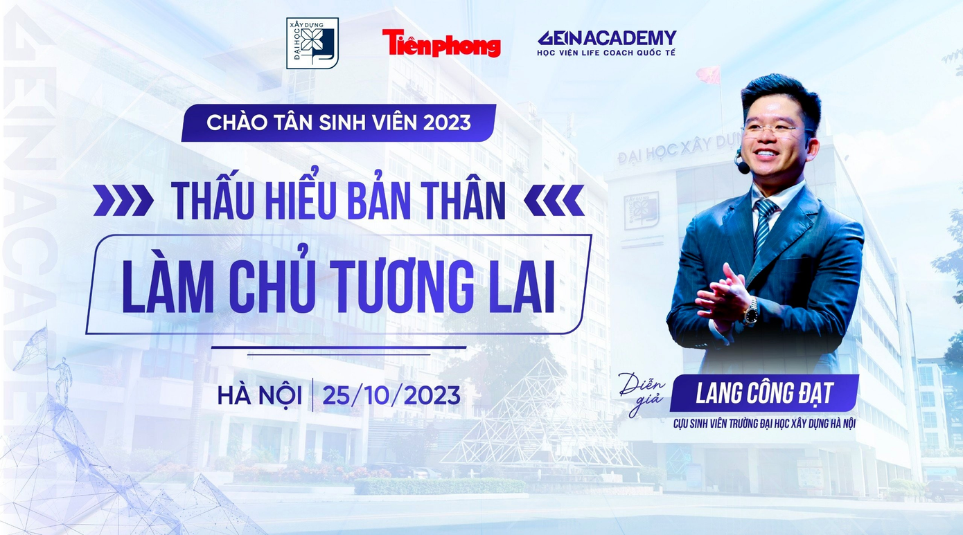 Diễn giả của chương trình là anh Lang Công Đạt – Đồng sáng lập Học viện Life Coach Quốc tế - GEIN Academy, cựu sinh viên Trường Đại học Xây dựng Hà Nội.
