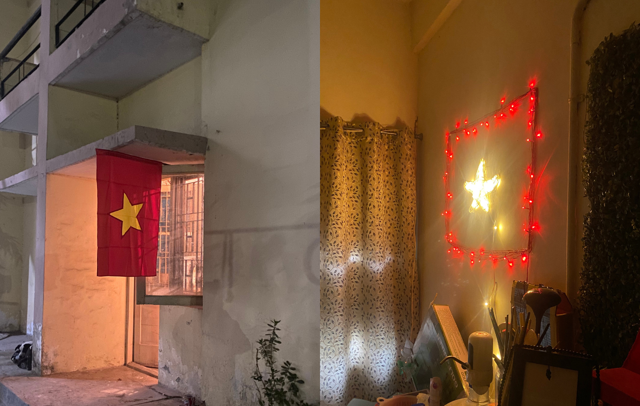 Hình ảnh lá cờ Việt Nam được Long mang đến ISH.