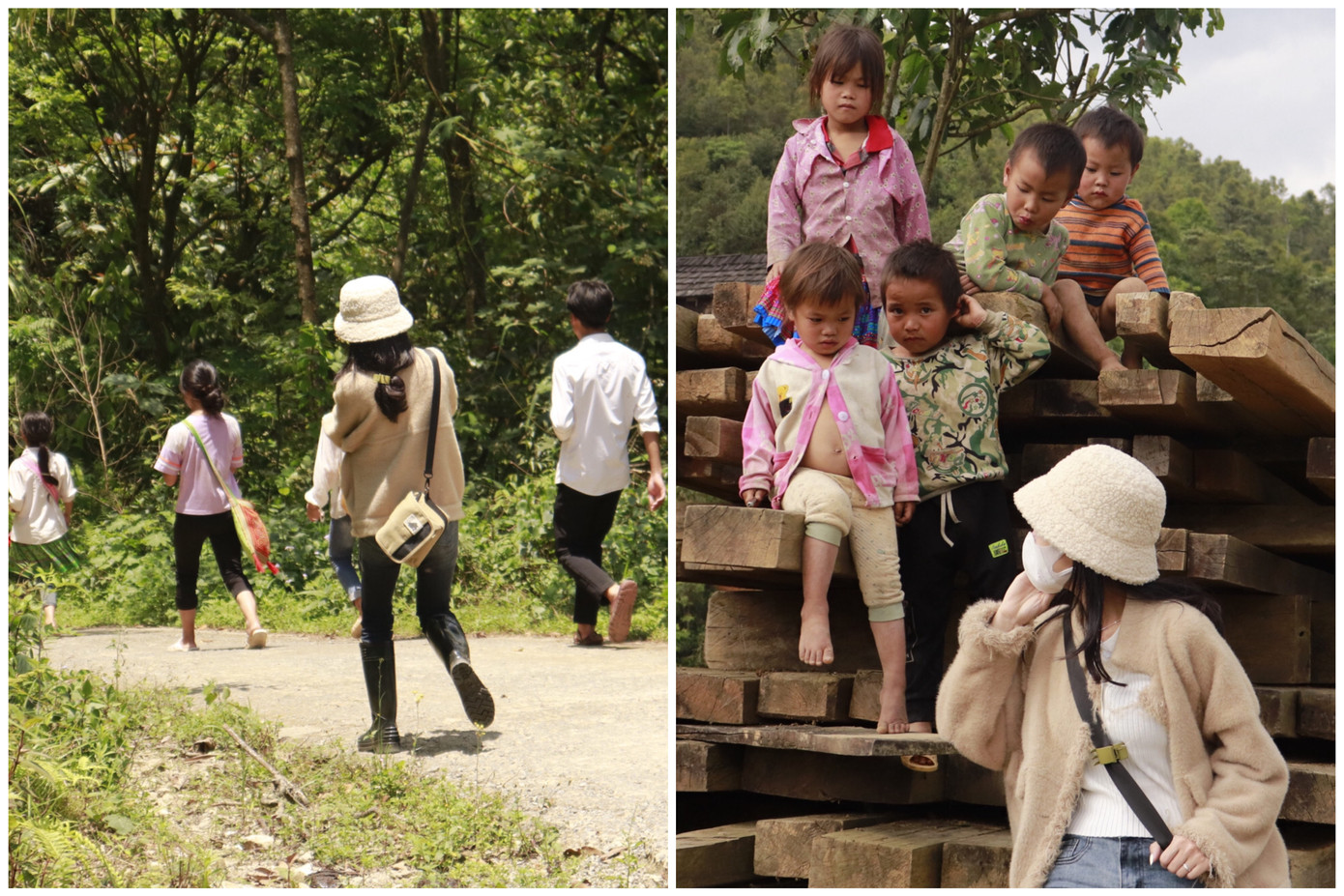 Cô cùng nhóm sinh viên đi tác nghiệp tại Làng Sáng (huyện Bắc Yên, Sơn La).