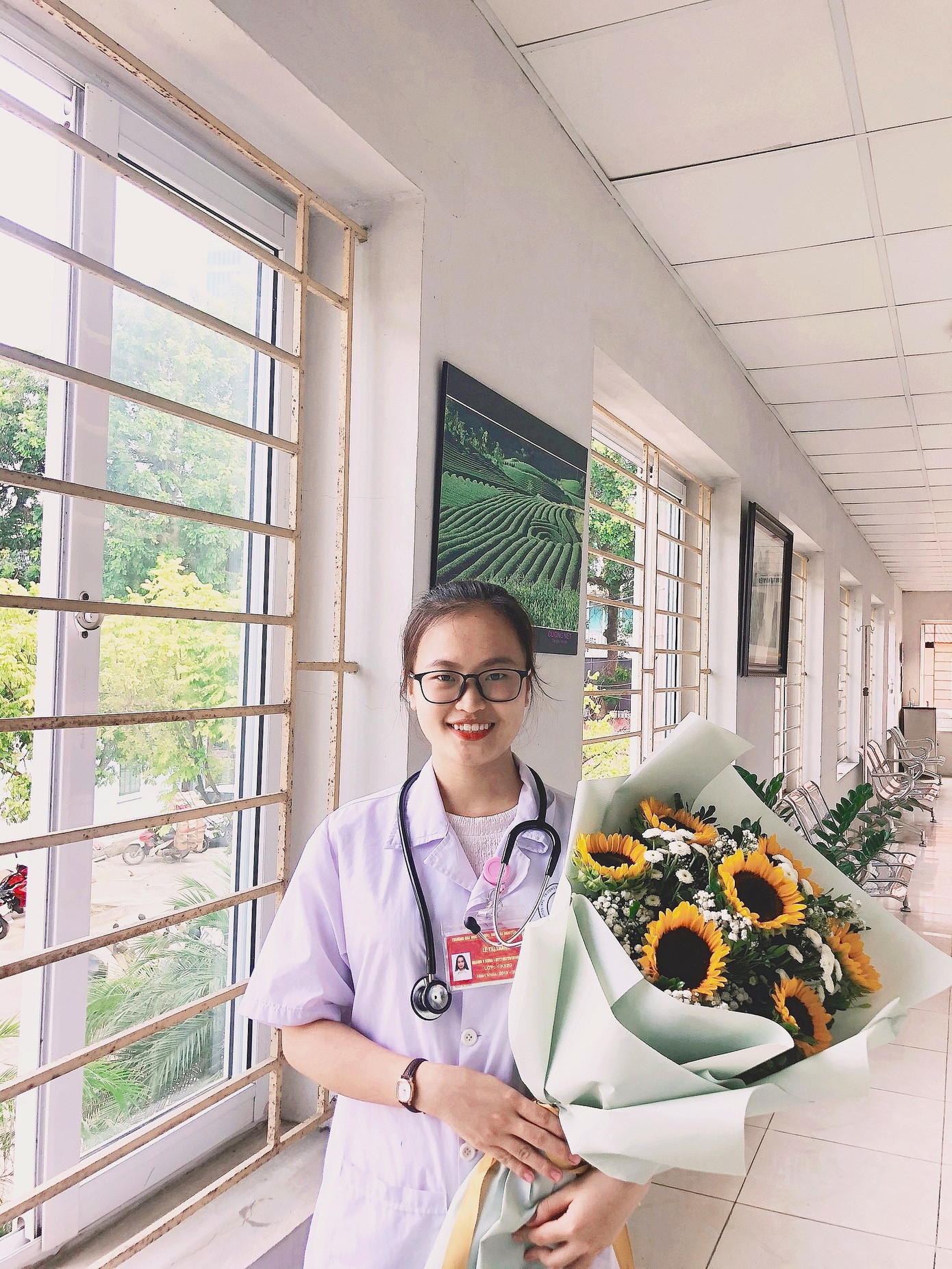 Lê Thị Trang (sinh viên năm 4) lớp Y.K52G ngành Bác sĩ đa khoa, trường Đại học Y - Dược, Đại học Thái Nguyên.