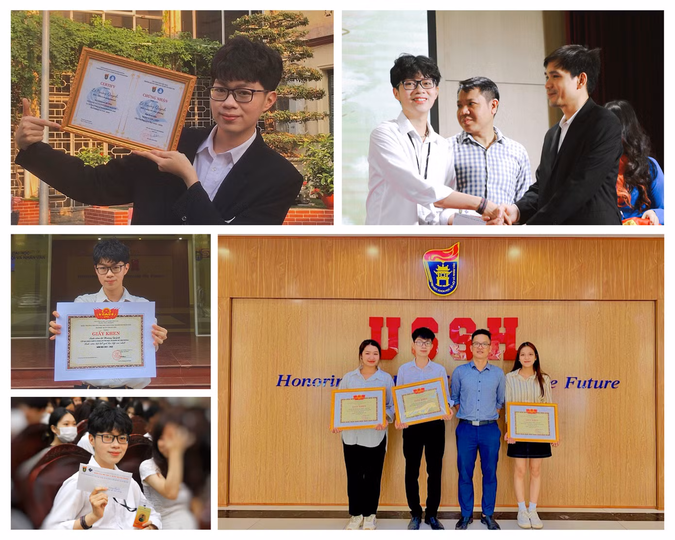 Những lần được trao học bổng, danh hiệu và giải thưởng của Hoàng Quỳnh.