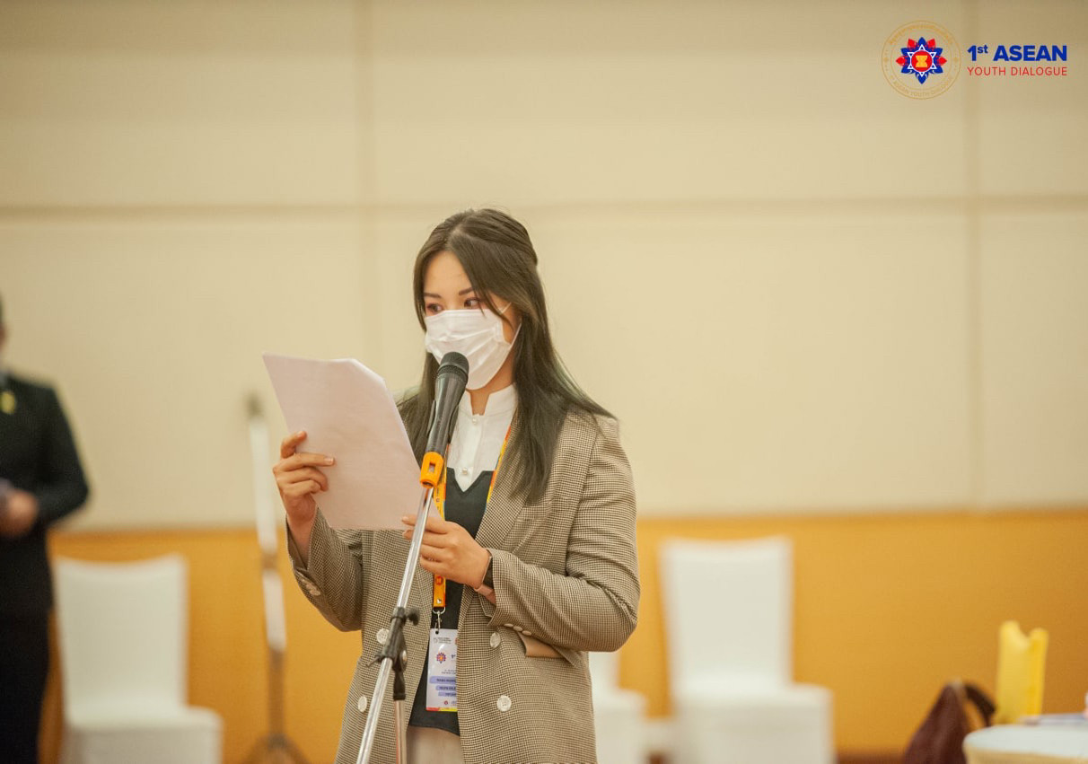 Trang trình bày các khuyến nghị chính sách tại 1st ASEAN Youth Dialogue.