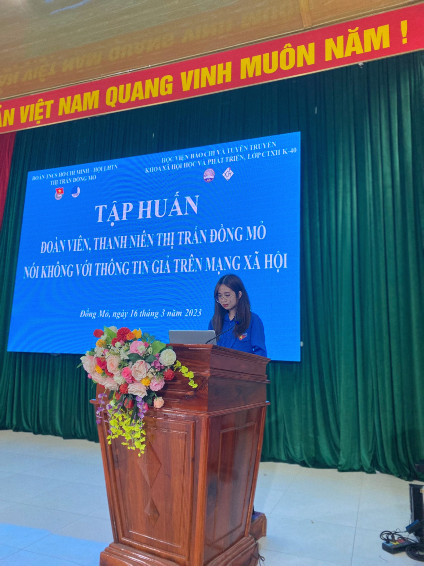 Tổ chức buổi tập huấn cho Đoàn viên tại thị trấn Đồng Mỏ, tỉnh Lạng Sơn.