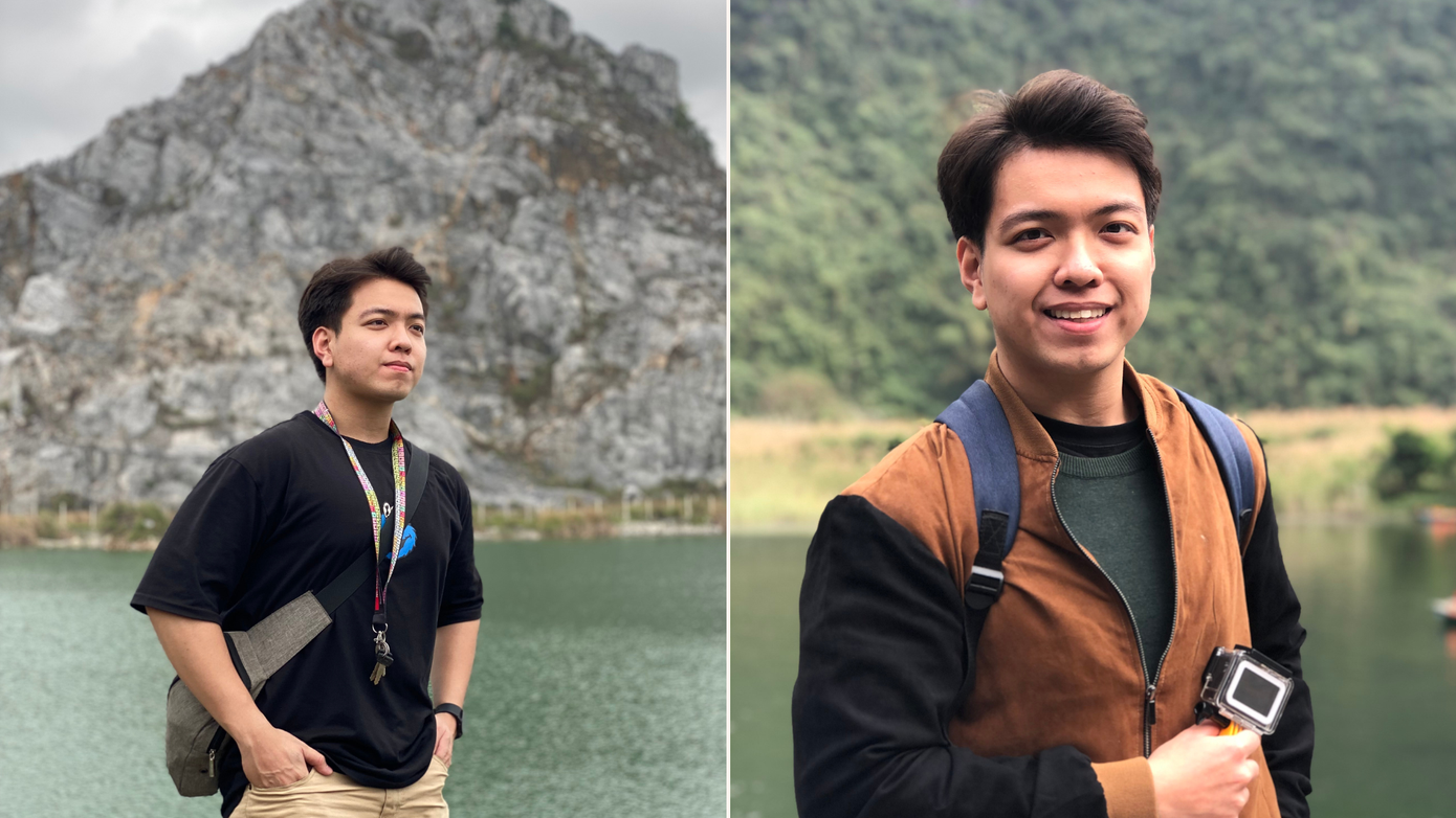 Hình ảnh Quang Bảo trong những chuyến du lịch cùng bạn bè.